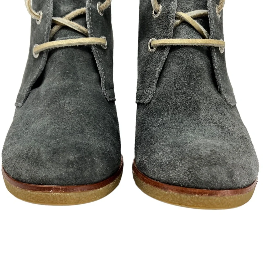Sperry Harlow women's Grey suede leather wedge booties size 6.5 - Picture 3 of 13